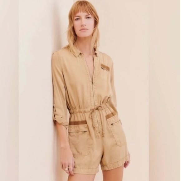 By Anthropologie Ivy Utility Romper - Picture 2 of 11